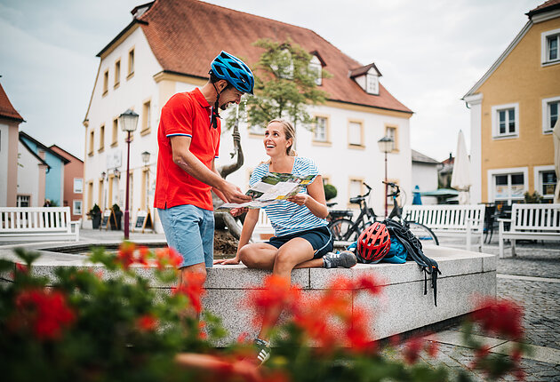 Radler am Rathausbrunnen