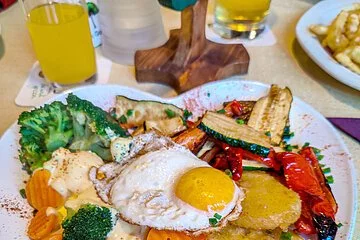Gemüse, Spiegelei, Obst, vegie