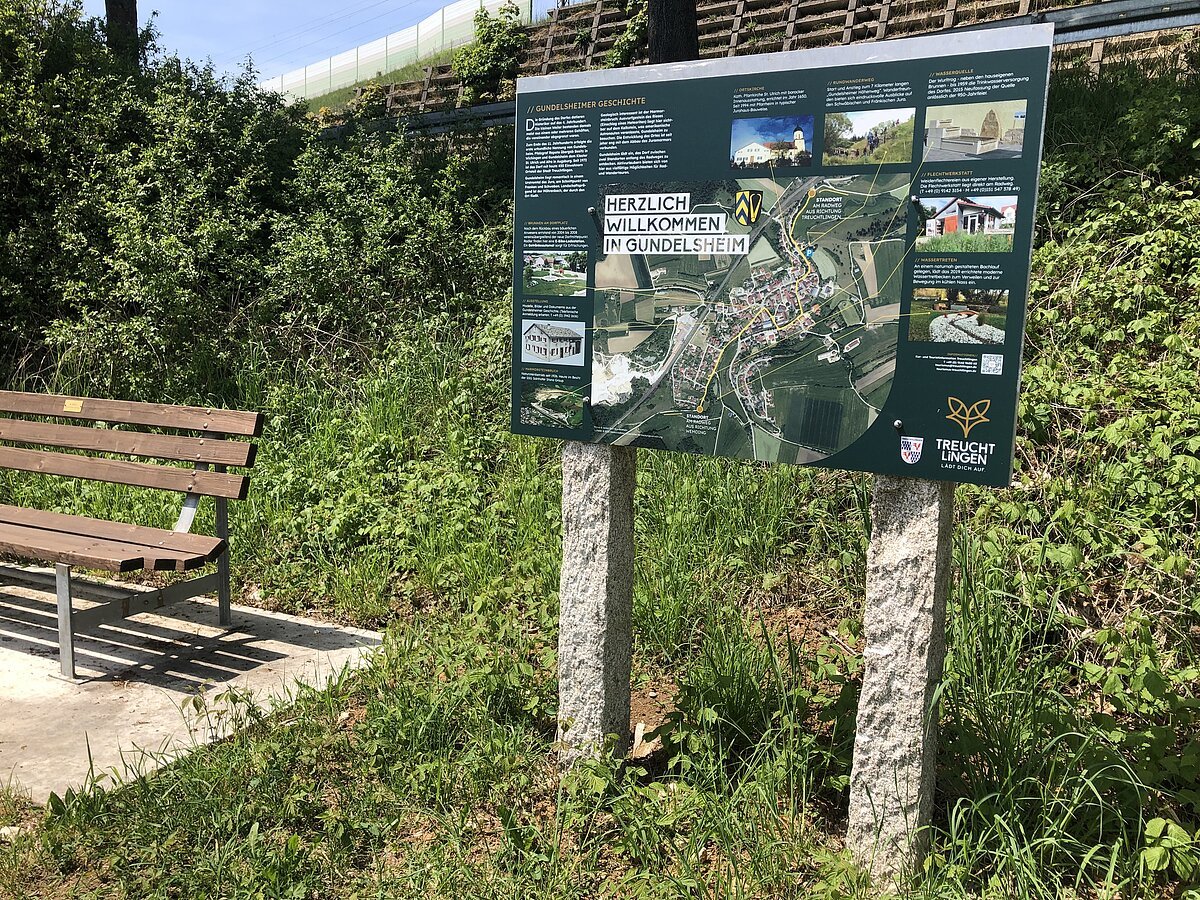 Übersichtstafel vor Gundelsheim von Möhren kommend