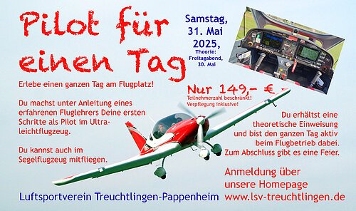 Flyer 'Pilot für einen Tag'