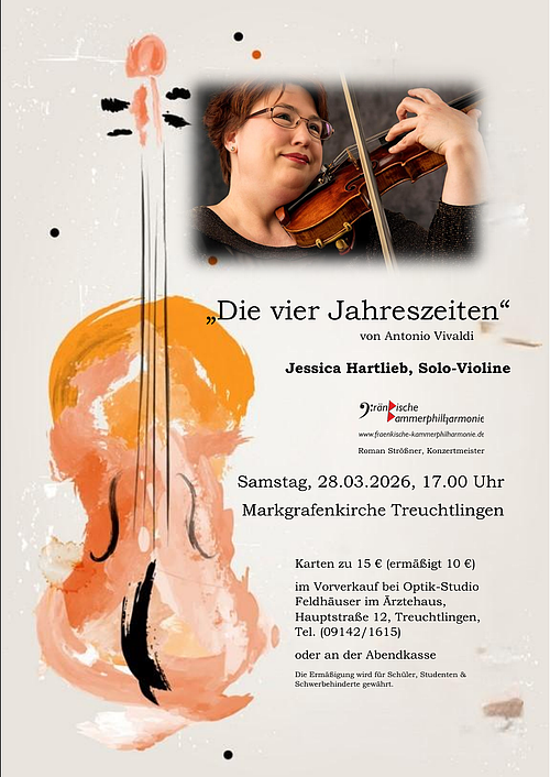 Die vier Jahreszeit Konzert Auf dem Bild ist das Veranstaltungsplakat von dem Konzert Die vier Jahreszeiten mit den entsprechenden Informationen zu sehen