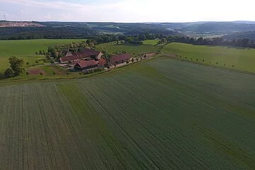 Der Bergnershof aus der Vogelperspektive